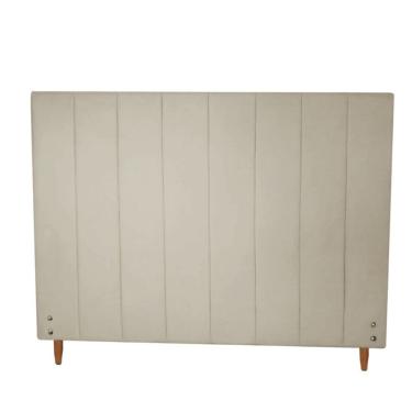 Imagem de Cabeceira Vitória Para Colchão 1,28m Viúva Solteirão Suede Bege - Aurora Line