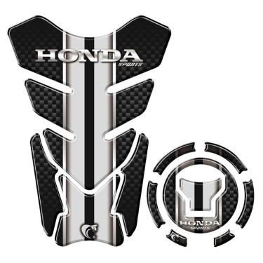 Imagem de Kit Protetor Tanque Adesivo Moto Honda Acima 2018 Preto E Cinza