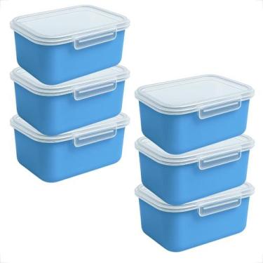 Imagem de Kit 10 Potes Marmita Hermético Plástica 750ml Para Frutas e Refeições 