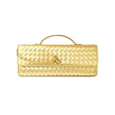 Imagem de blinkgooblink Bolsa clutch noturna feminina, bolsa tiracolo de couro sintético, Dourado