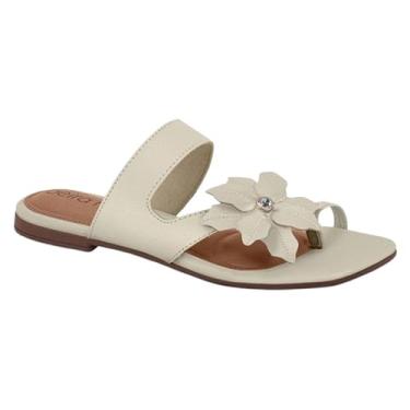 Imagem de Rasteirinha Feminina Com Flor Confortável Beira Rio Original (Branco OFF, BR, Adulto, Numérico, 34)