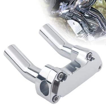 Imagem de FINMOKAL Kit de braçadeira superior de elevação de guidão de 10 cm de altura para guidão de 2,5 cm, compatível com Harley Road Glide Dyna Softail Sportster Street Bob, cromado