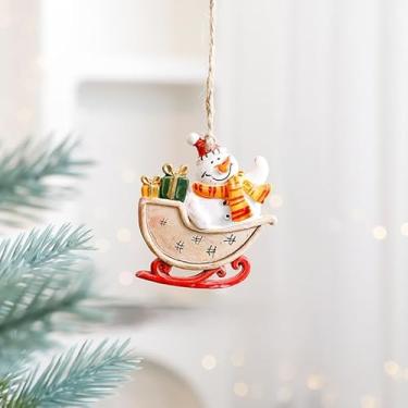 Imagem de Decorações de Natal Resina Pequena Casa Micro Paisagem Resina Casa Pequenos Ornamentos Boneco de Neve Alce Papai Noel