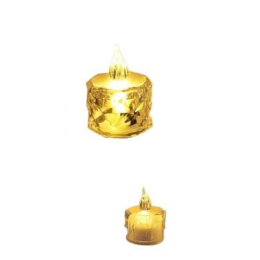 Imagem de Kit 10 Mini Velas Luz Led Eletrônica Decorativa Cristal Transparente(Modelo aleatório-10 Pcs)