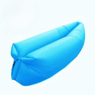 Imagem de Sofa Inflavel Preguicoso Camping Praia Saco De Dormir Cama Portatil de Acampamento (Azul)