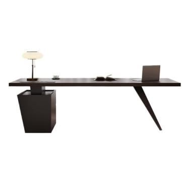 Imagem de Mesa de trabalho Mesa de PC moderna e minimalista com 2 gavetas, mesa escritório resistente tomadas portas USB(M)