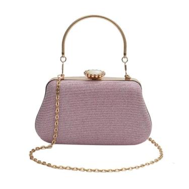 Imagem de SANOVIO Bolsa clutch de strass para mulheres | Bolsa transversal conversível para noite e festa | Namoro de formatura de casamento, Rosa - 1