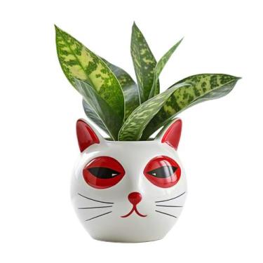 Imagem de Vaso de flores Vaso moderno de resina para gatos para plantas animais 