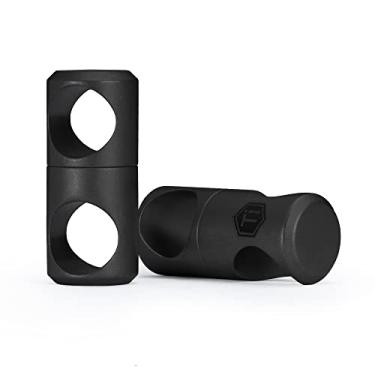 Imagem de KeyUnity KA07 Anel giratório de titânio chaveiro conector 2 peças, antiembaraço 360° giratório para mosquetão e anéis divididos (preto)