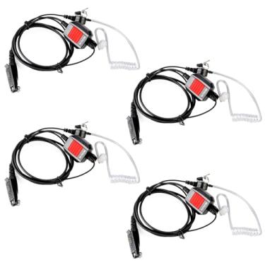 Imagem de Fone de ouvido de rádio Retevis 2 Way com microfone grande PTT IP66 à prova d'água para Retevis RT29 RT47 RT48 RT82 RT87 Ailunce HD1 Walkie Talkies (pacote com 4)
