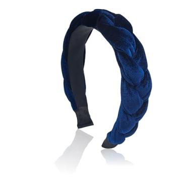 Imagem de Dresyu Faixa de cabelo trançada de veludo para mulheres, argola de cabelo torcido macio, antiderrapante, ampla e acolchoada para maquiagem, lavar o rosto, uso diário