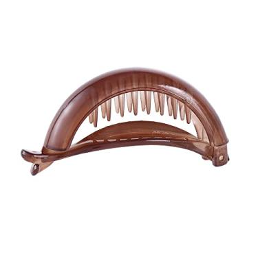 Imagem de Suporte de rabo de cavalo com clipe de banana acessórios de cabelo grampos de cabelo de plástico (marrom)