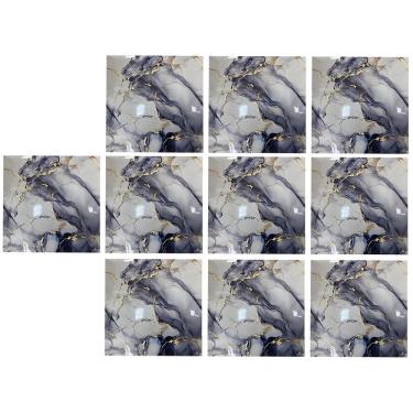 Imagem de Placa Adesiva Marmore 3D Kit 10 uni Papel de Parede Autocolante Obra Reforma Casa Quarto Sala Ambiente Moderno