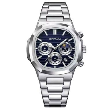 Imagem de Relógio Masculino Quadrado em Aço Inoxidável Casual Impermeável Quartzo