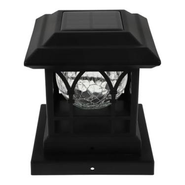 Imagem de Solar Post Cap Light for Outdoor Fence LED Solar-Powered Pillar Lamp with White Warm White Light Easy Install Solar Garden Decor for Patio Walkways and Paths