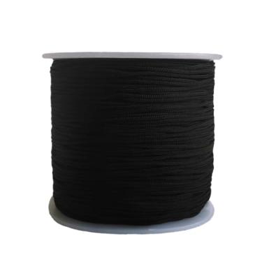 Imagem de Xzhcy Cordão de nylon trançado de 1 mm 140 jardas para artesanato faça você mesmo, pulseiras da amizade, pingente chinês Lucky Knotting Macramê, fabricação de joias (preto)