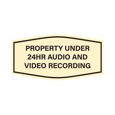 Imagem de Signs ByLITA Placa de gravação de áudio e vídeo Fancy Property Under 24Hr (marfim/marrom escuro) - Pacote pequeno com 2