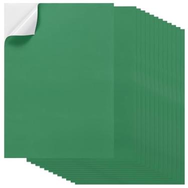 Imagem de PATIKIL 20 peças de papel adesivo de folha completa, etiquetas de envio A4, papel adesivo colorido fosco para impressão de impressora a laser a jato de tinta, verde