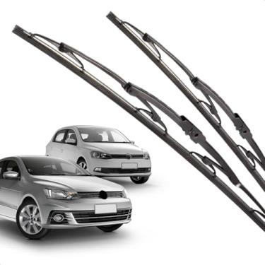 Imagem de Par Palheta Dianteira Limpadora de Para-brisa Gol Saveiro Voyage G6 G7 de Ferro