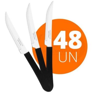 Imagem de 48 Facas Churrasco Leme Lâmina Inox Preto Fpbag - Tramontina