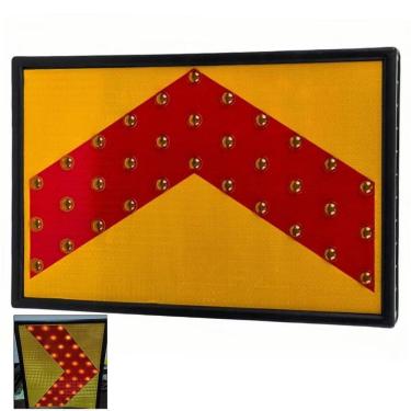 Imagem de Sinalizador Solar Seta Obra Barra Poste Led Emergencia Transito Engarrafamento Avenida Rodovia Rua Segurança