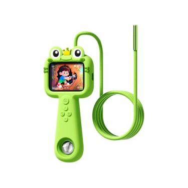 Imagem de Câmera de endoscópio infantil com tubo flexível de luzes, design de sapo verde, ferramenta de exploração infantil para crianças de 4 a 12 anos, presentes para meninos e meninas