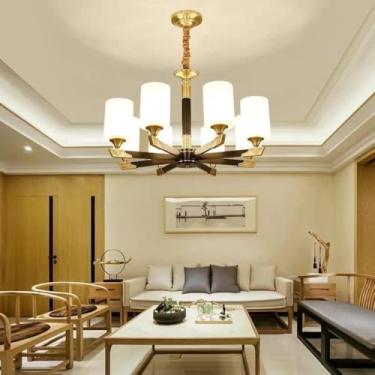 Imagem de Lustre de cristal francês retrô moderno e luxuoso - Design minimalista com iluminação aconchegante | Luminária pendente elegante para sala de estar, sala de jantar e quarto (8 lâmpadas)