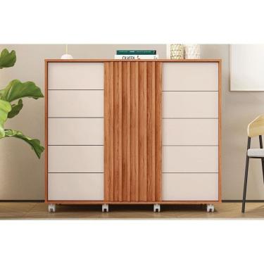 Imagem de Cômoda Casal Pegasus C- 2 Portas E 5 Gavetas Freijo-off White - Caemmun