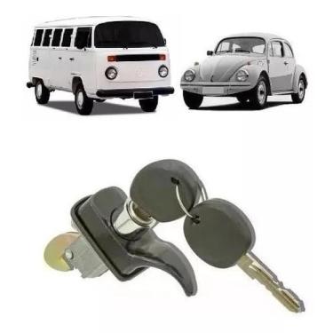 Imagem de Maçaneta Fechadura Tampa Traseira Motor Fusca Kombi Preto - ALL CAR