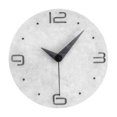 Imagem de Relógio de parede Relógio de parede redondo, silencioso, minimalista e moderno, alimentado por bateria para decoração de casa(12 inches)