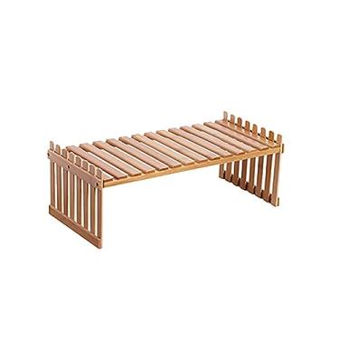 Imagem de Prateleira de Bambu para Plantas em Bancada Suporte Vasos Flores Rack Varanda Armário Organizador Armazenamento Mesa Mul