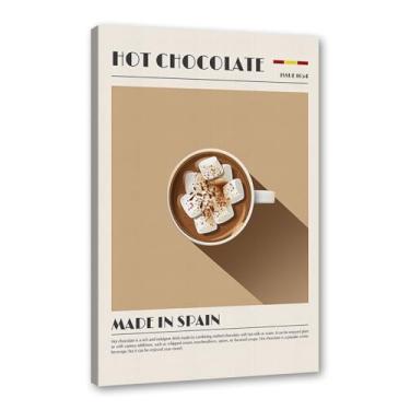 Imagem de Coffee Prints Cafe Latte Espresso Cappuccion Americano Cafe Poster Decoração de Cozinha Pintura em Tela Presente Decoração de Sala de Jantar (SKU9,20.3x30.5 cm = (20x30cm), Emoldurado (Tela Embrulhada