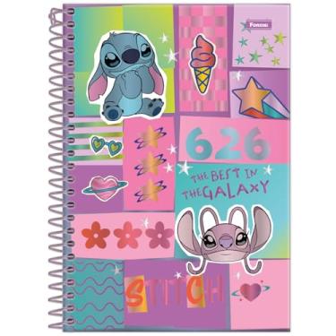 Imagem de Caderneta 1/4 Espiral Capa Dura 140x202mm 80 Folhas Stitch Capa A Foroni