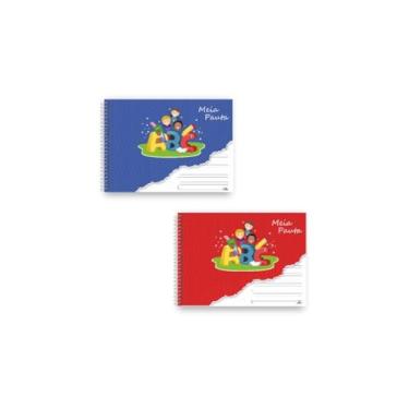 Imagem de Caderno Universitário Meia Pauta 60 Folhas Espiral Capa Dura, Papel offset, (28x20 cm), Sortido, Romitec