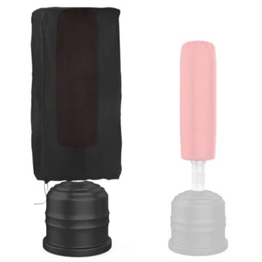 Imagem de Capa de boxe para bolsas à prova de poeira, perfuração resistente para cobertura independente até 71 cm P x 109 cm A, saco de pancadas de proteção em pé com zíper e capa de cordão, preta