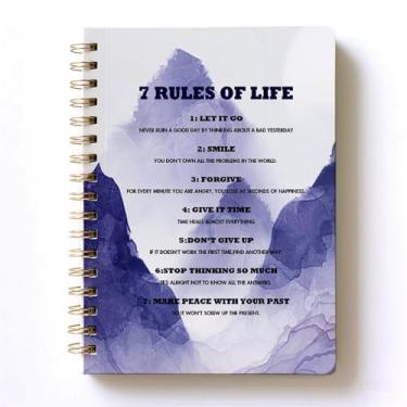 Imagem de xizhenyuan 7 Rules of Life A5 Spiral Journal Notebook, Inspirational Quotes Soft Cover Wire Bound 80 Sheets/160 Pages 8.4"x6.4" Writing Diary, Inspiring Gift, Notepads Memo Notes