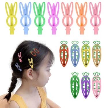 Imagem de 21 grampos de cabelo de coelhinho da Páscoa, presilhas de cabelo de cenoura, para festa de Páscoa, acessórios de fantasia de coelho