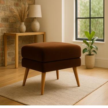 Imagem de Puff Decorativo Itália Material Veludo- Star Confort Chocolate