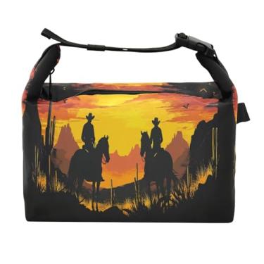 Imagem de STAYTOP Lancheira de Cowboy Tropas da América do Deserto com fivela de alça, lancheira isolada para meninos e meninas, lancheira térmica para trabalho escolar