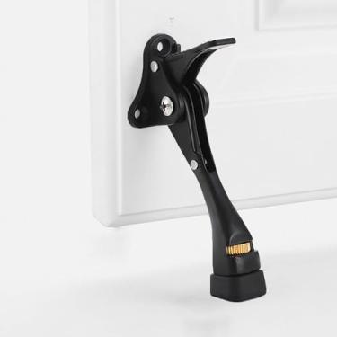 Imagem de Batentes de porta pretos para parte inferior das portas, batente de portas kickdown resistentes, batentes de porta ajustáveis, rolha de chute de um toque, 10 cm x 1 pacote