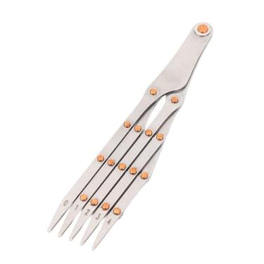 Imagem de Régua de medição de distância igual Régua equidistante de aço inoxidável Divisor de espaço igual para costura, artesanato, fabricação de cinto de couro, ferramenta profissional, (5 dentes sem função