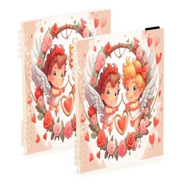 Imagem de Burbuja Cadernos de cupido dos namorados, papel pautado universitário A5 com 60 folhas, fichário para diário, escritório, 2 unidades