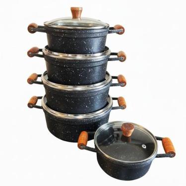 Imagem de Jogo 5 Panelas de Aluminio Fundido Com Revestimento Cerâmica - Bazar A