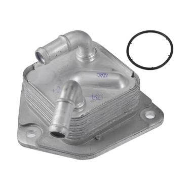 Imagem de VekAuto Kit de refrigerador de óleo do motor compatível com Honda Civic HR-V, radiador de óleo de transmissão de tom prateado de liga de alumínio durável com vedação de anéis de vedação