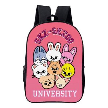 Imagem de Mochila Kpop Estampa Mascote Banda Fandom Stray Faculdade - Use Thuco,