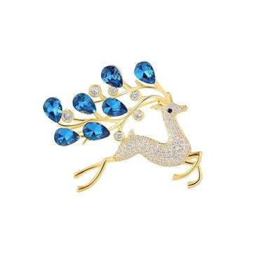 Imagem de Broche de floco de neve giratório de alta qualidade para lazer e acessório versátil para roupas de terno, middle-sized, Liga de aço, Cristal