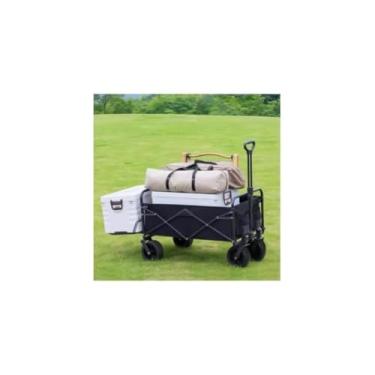 Imagem de Carrinho de Feira Dobrável 2 Rodas, 50 Litros, Preto, Plástico, 42x36,5x39,5 cm, Estrutura Metálica