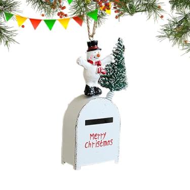 Imagem de Enfeites de árvore de Natal, Enfeite de caixa de correio de Natal | Caixa de correio de feliz natal de metal colorido - Pingente criativo de caixa de carta de árvore de, decoração de festa em ca