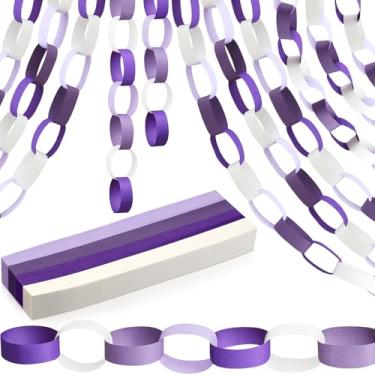 Imagem de Lincia Guirlanda de corrente de papel de Natal de 600 folhas, faixa de corrente de artesanato de construção DIY para decoração de festa de Ação de Graças de inverno, 1 x 20 cm com fita dupla face