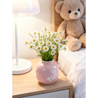 Imagem de 6 ramos de margaridas artificiais brancas, arranjos de flores silvestres falsas para decoração de casamento, centros de mesa, casa, jardim